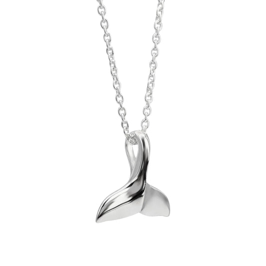 Silver Whale Tail Locket Necklace