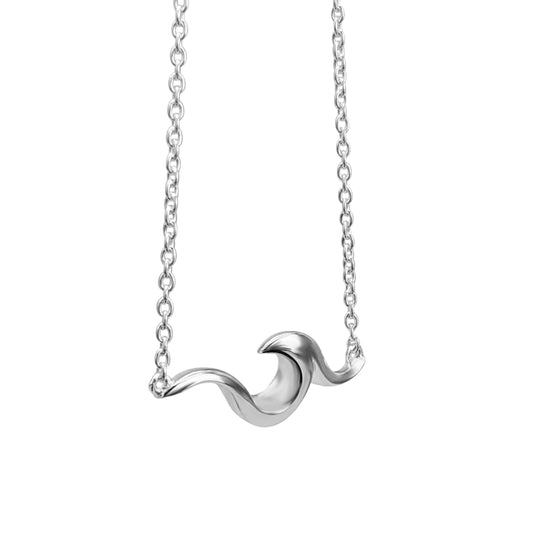 Wave Pendant Cable Chain Necklace