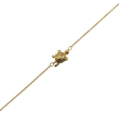 Gold plated sterling silver turtle bracelet