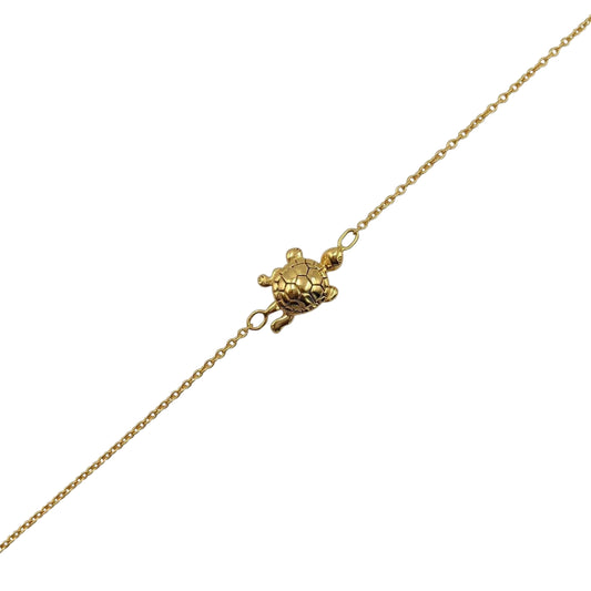 Gold plated sterling silver turtle bracelet