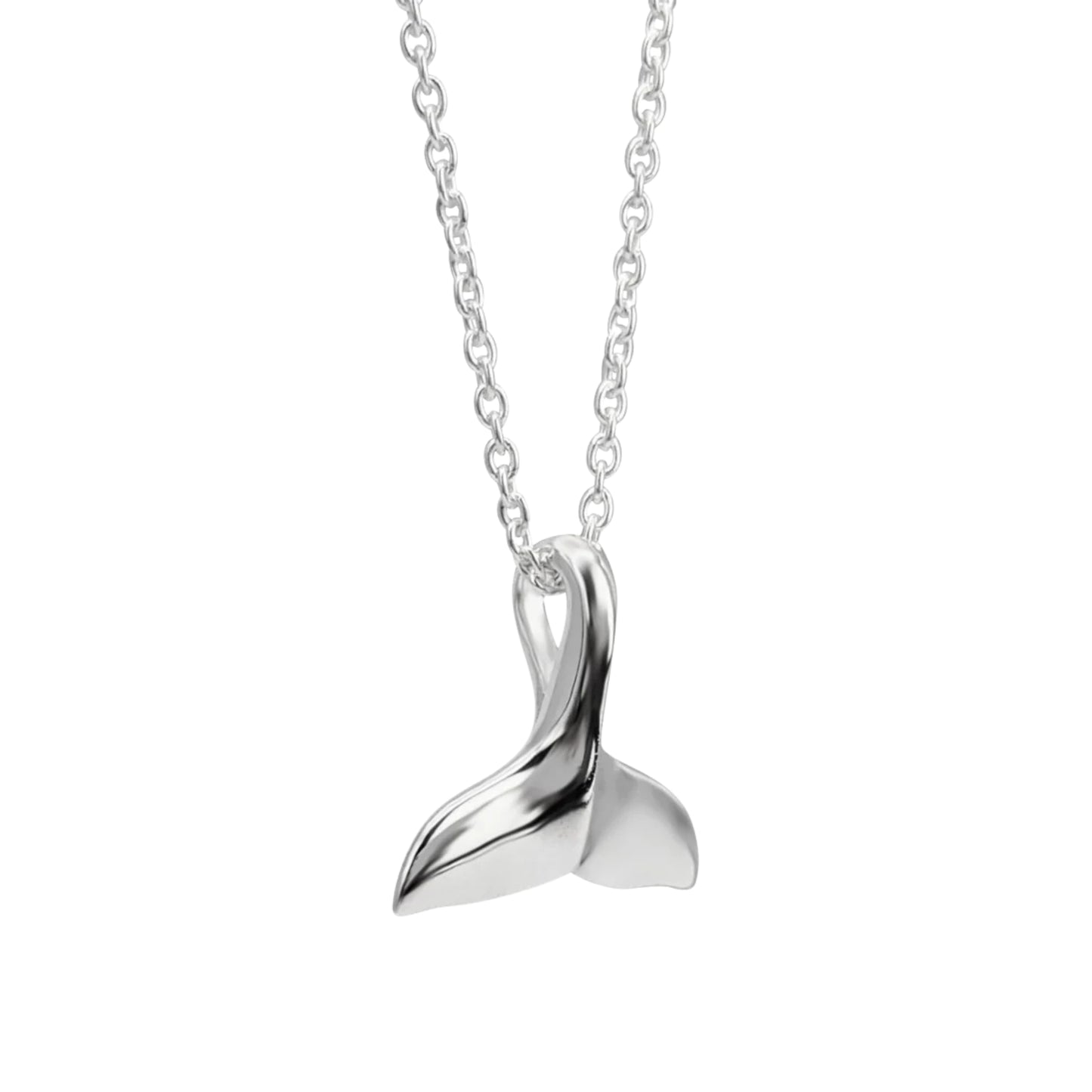 Silver Whale Tail Locket Necklace