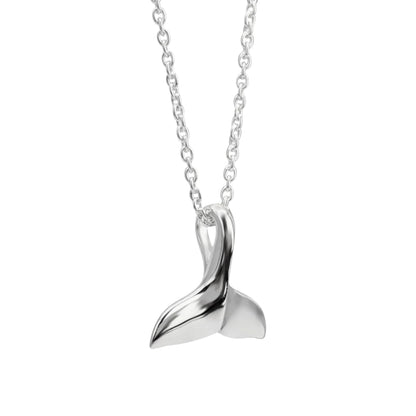 Silver Whale Tail Locket Necklace
