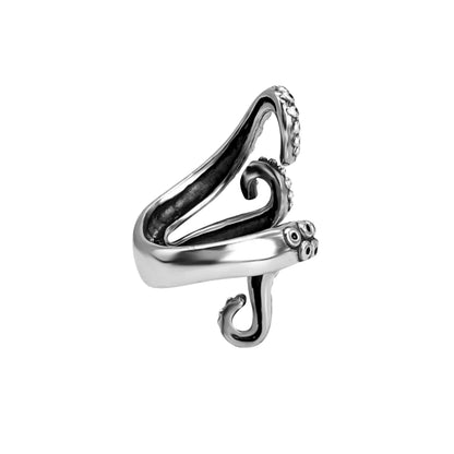 Sterling Silver Octopus Wrapped Ocean-Inspired Ring