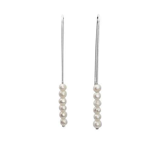 Sterling Silver Pearl Threader Earrings