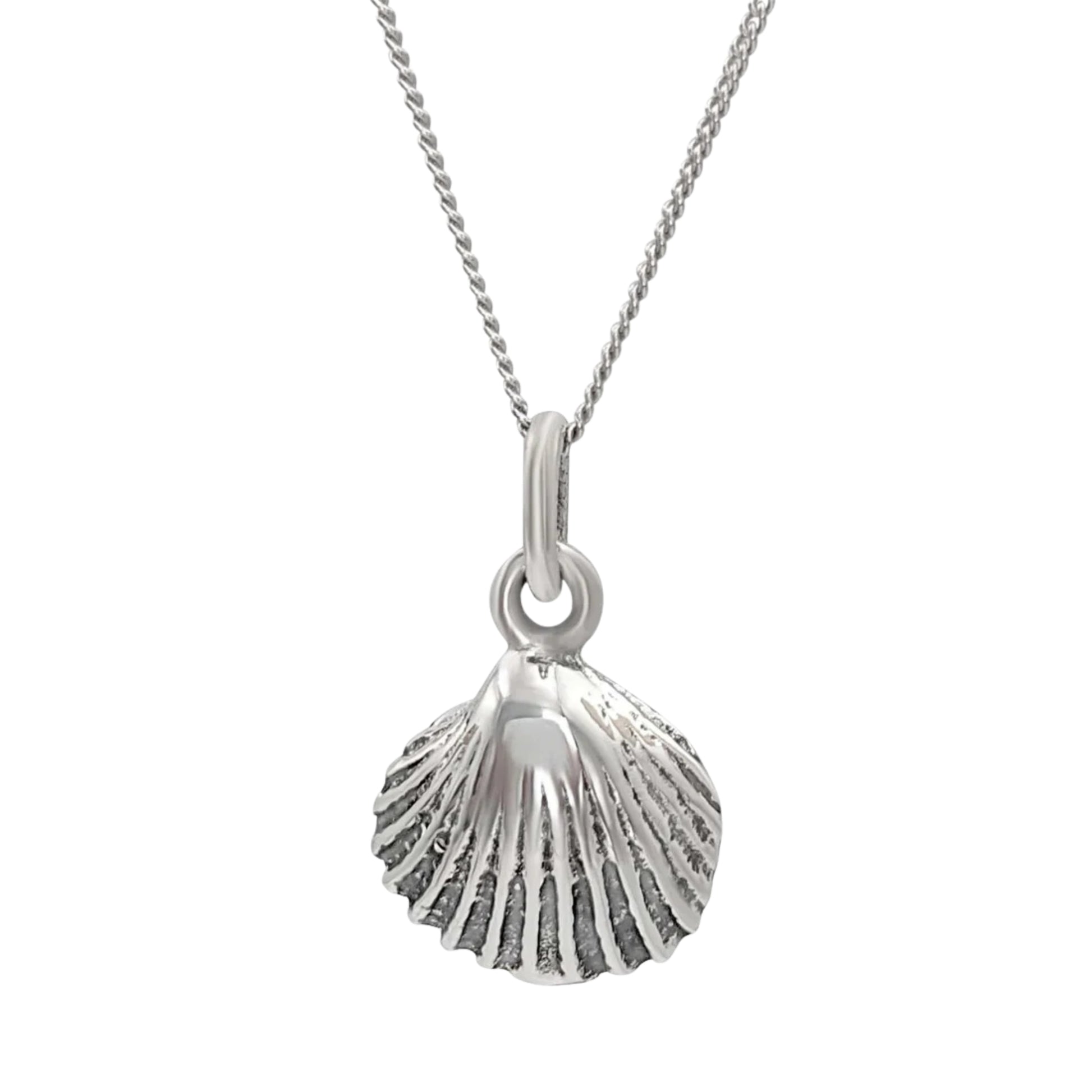 Sterling Silver Small Oyster Locket Necklace