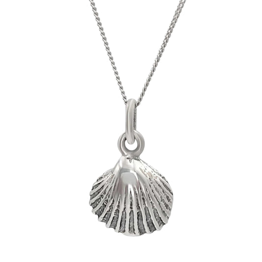 Sterling Silver Small Oyster Locket Necklace