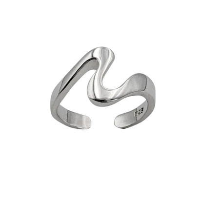 Sterling Silver Wave Midi Toe Ring 